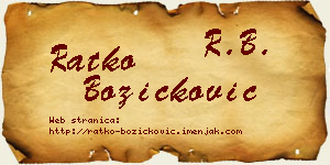 Ratko Božičković vizit kartica